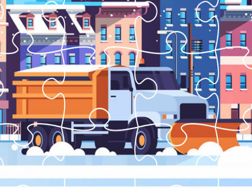 Game Screenshot Snow Plow Trucks Jigsaw
