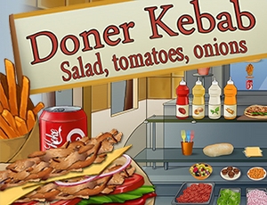 Game Döner Kebab : salade, tomates, oignons