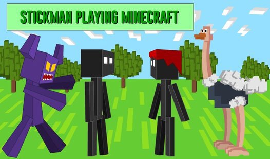 Game Screenshot Stickman playing Minecraft