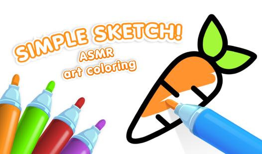 Game Screenshot Simple Sketch! ASMR Art Coloring