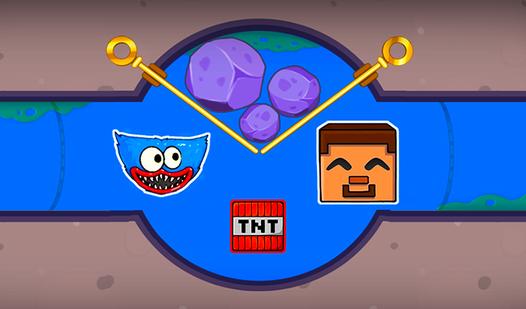 Game Screenshot Huggy Wuggy + Noob but in the mine