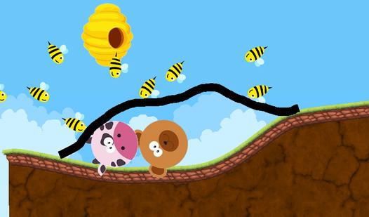Game Screenshot Draw the Line: Protecting Animals from Bees