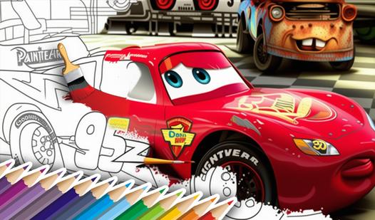 Game Screenshot McQueen versus Jackson Storm, coloring