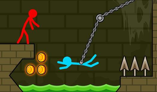 Game Screenshot Red and Blue Stick: fire and water 2