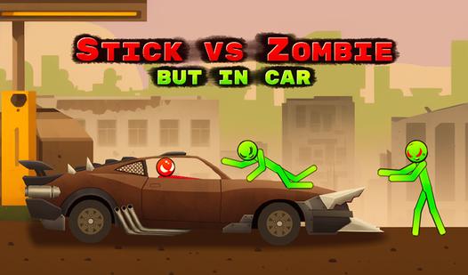 Game Screenshot Stick vs Zombie, but in a car