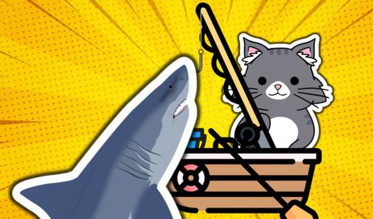 Game Screenshot Cat fisherman. Catch a shark!