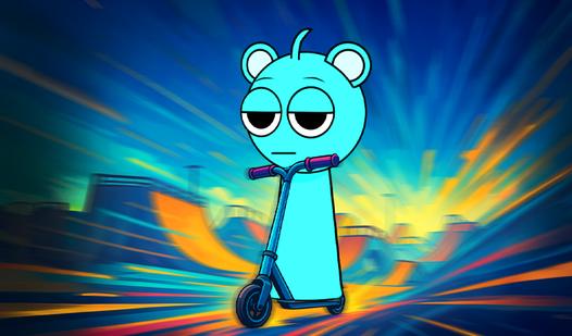 Game Screenshot Sprunki and Obby: Scooter racing!