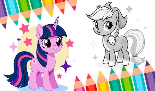 Game Screenshot Fun coloring book: Cute pony