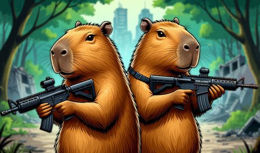 Game Screenshot Capybaras with Guns 2. A Game for Two Players