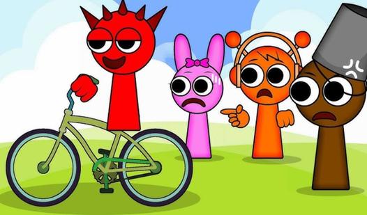 Game Screenshot Sprunki Incredibox Slippery Slope on a Bike