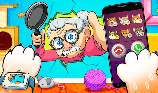 Game Screenshot Check the Phone, Cat, and Grandma!