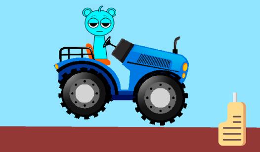 Game Screenshot Sprunki Blue Tractor