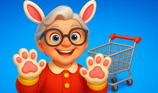 Game Screenshot Cat vs Granny in Supermarket: feed kittens