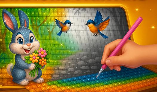 Game Screenshot Drawing: Diamond Mosaic