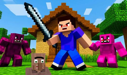 Game Screenshot Noob Village Defense with Block Destruction