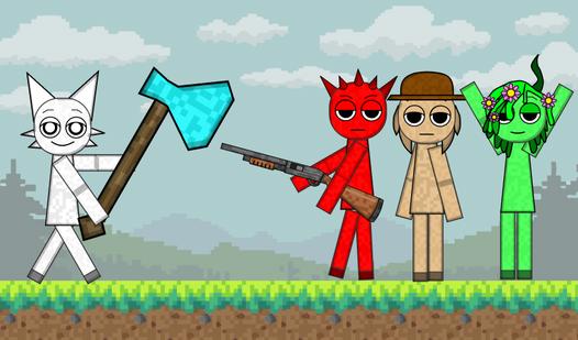 Game Screenshot Sprunki Sandbox War Mod