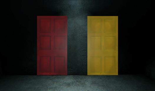 Game Screenshot Yellow door, red door. Horror.