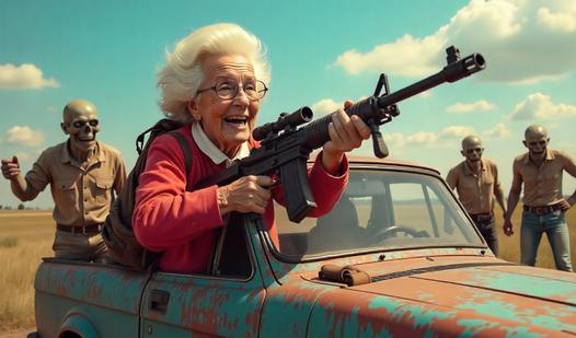 Game Screenshot Granny with a machine-gun: Apocalypse