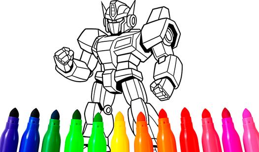 Game Screenshot Robots and Transformers Coloring Book for Boys