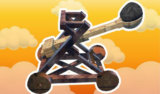 Game Screenshot Catapults, walls, castles.