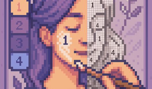 Game Screenshot Draw picture by numbers. Pixel Art.