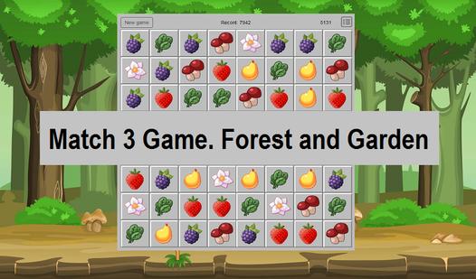 Game Screenshot Match 3 Game. Forest and Garden
