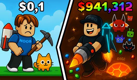 Game Screenshot Robbie: Dig to earth's core Online