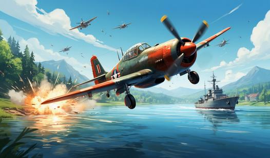 Game Screenshot Naval battle. Floating above the water.