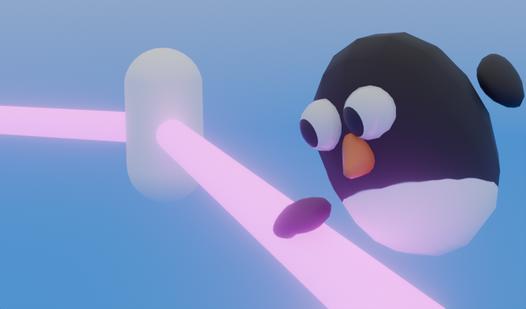 Game Screenshot Пингвин прыгает через лазеры