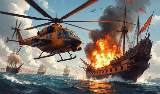 Game Screenshot Naval battle. K-50 vs pirates.