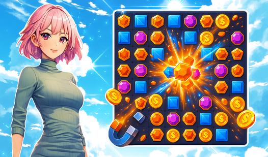 Game Screenshot Girls in the bath: Match 3!