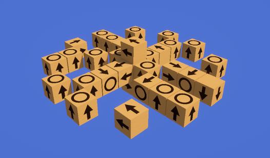 Game Screenshot Disassemble 3D shapes out of cubes