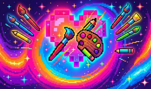 Game Screenshot Neon Art