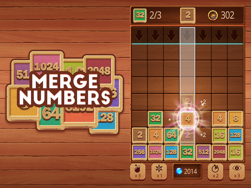 Game Screenshot Merge Numbers Wooden edition